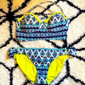 Jessica Simpson,  2 piece halter swimsuit.